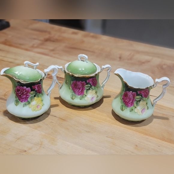 Bavaria Floral Porcelain Creamer and Sugar Set - Picture 1 of 2
